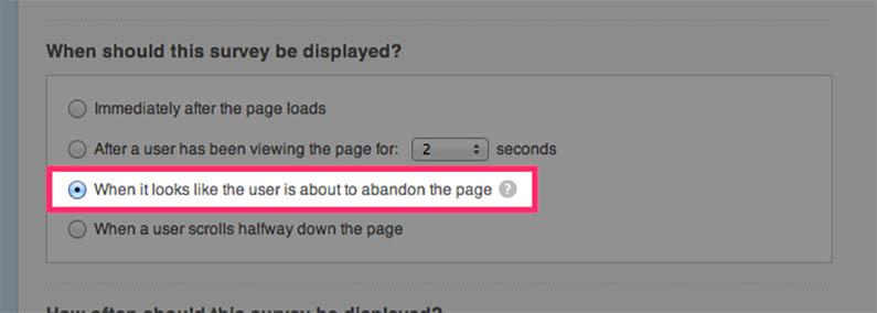 FAQ Sales Strategy Exit survey settings with Qualaroo for E-Commerce Store