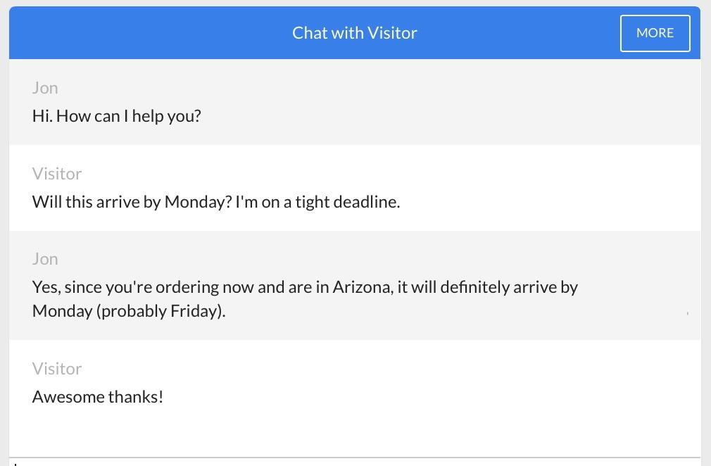 Delegate Ecommerce Service chat